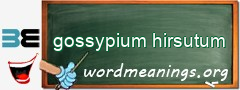 WordMeaning blackboard for gossypium hirsutum
